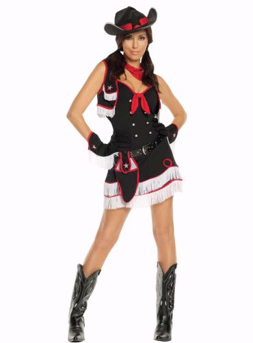Adult Female Dirty Desperado Cowgirl 7 Piece Costume Woman&#039;s Large L