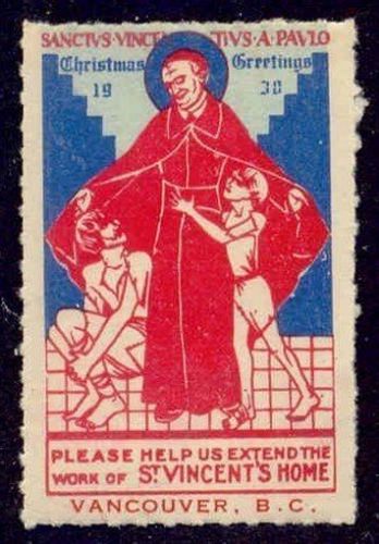 Canada 1938 St Vincent&#039;s Home Christmas Greetings Charity Stamp