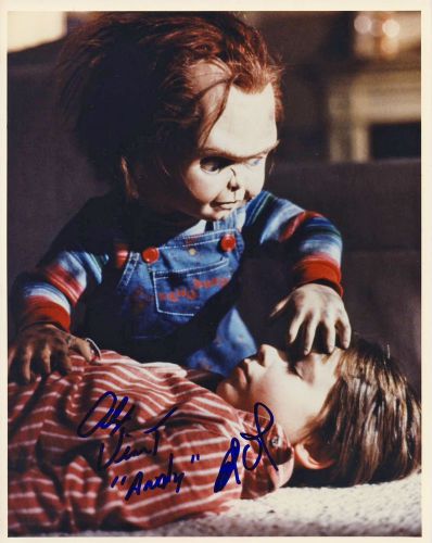 BRAD DOURIF &amp; ALEX VINCENT signed CHUCKY CHILDS PLAY photo - REAL/IN-PERSON