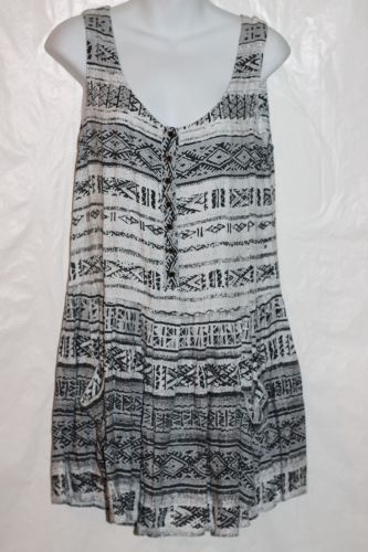 Twelfth Street Cynthia Vincent Black White Abstract Dress Anthropologie Small S