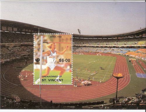 St Vincent Grenadines 1988 Summer Olympics on Seoul Souvenir Sheet MNH
