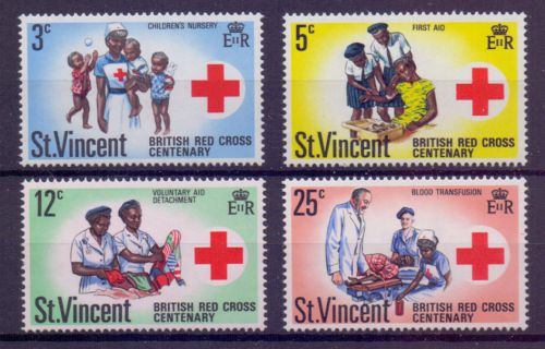 St. vincent, 1970, red cross, mnh, scott 299/302 **