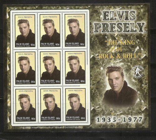St Vincent / Palm Island , Elvis Presley . Miniature Sheet MNH