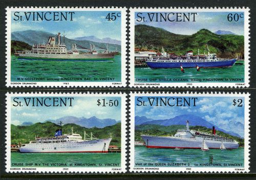 St Vincent 662-665, MNH. Criuse Ships, 1982