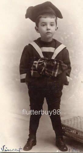 L167 vtg photo victorian, little man &#034;vincent&#034; c 1892