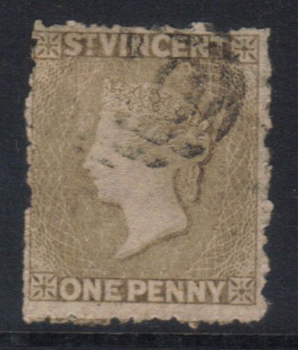 St. vincent 1881 queen victoria 1d drab used