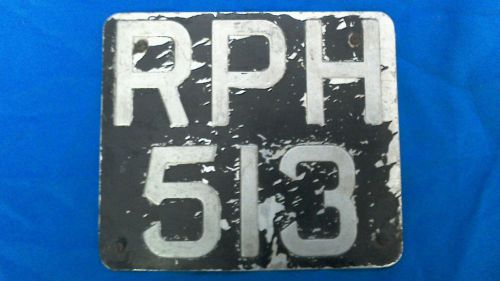 Vintage British Motorcycle license plate, Vincent, BSA, Triumph