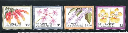 St vincent 1996 flowers 4 values mm