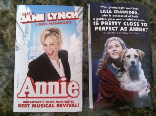 Annie the musical mini ad/flyer Broadway NYC Jane Lynch Glee Miss Hannigan