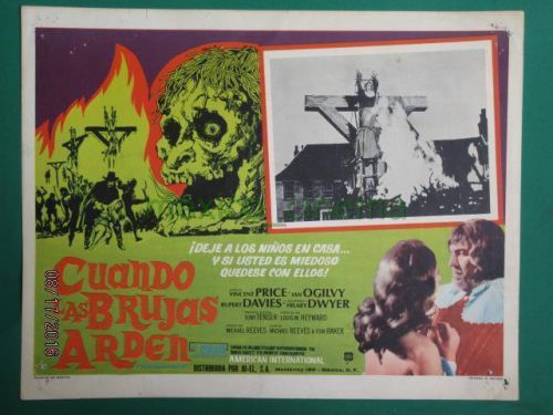 The conqueror worm horror vincent price skull monster mexican lobby card 3