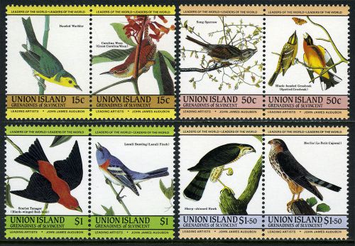 St Vincent Grenadines Union Island 186-189 pairs, MNH. Birds, 1985