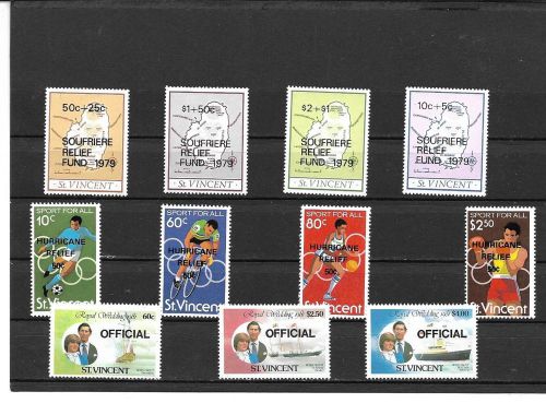 St. vincent #  01,03,05,604-607,b1-b4, ( misc.)  mnh stamps beautiful color