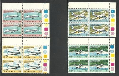 Album Treasures St Vincent Scott # 295-298 Air Services Blocks of Four(4) MNH