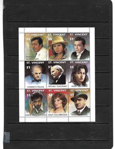 ST. VINCENT # 1502, (3 STRIPS OF 3-MOVIE STARS) MNH STAMPS BEAUTIFUL COLOR