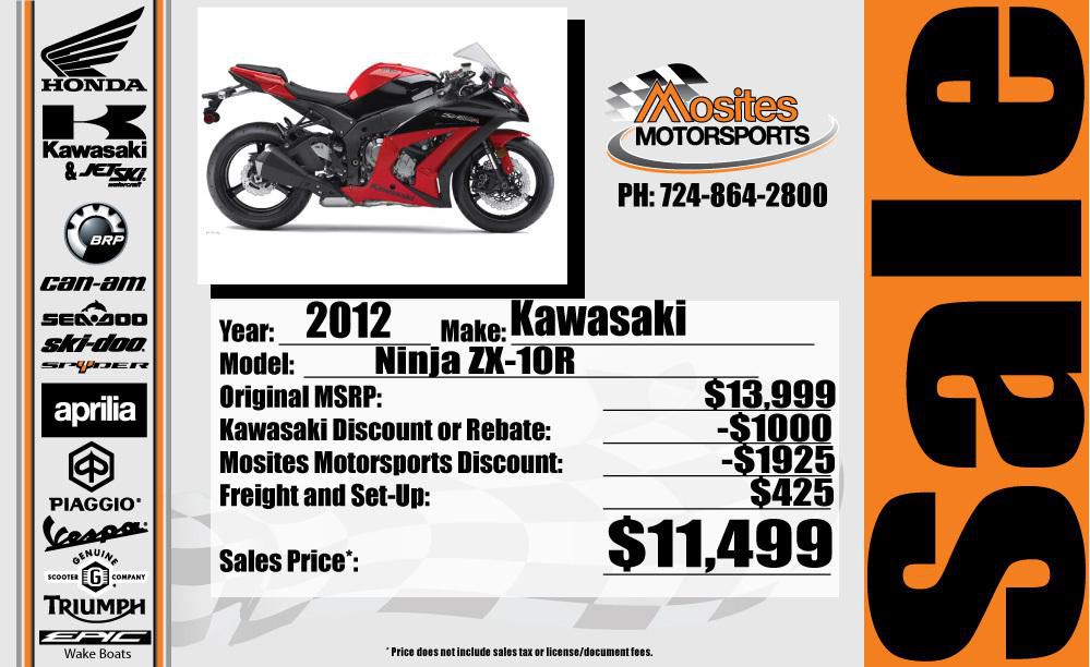 2012 Kawasaki Ninja ZX-10R -10R Sportbike 