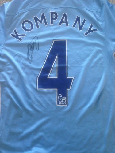 Vincent kompany man city signed 2015-16 home shirt small mens sale