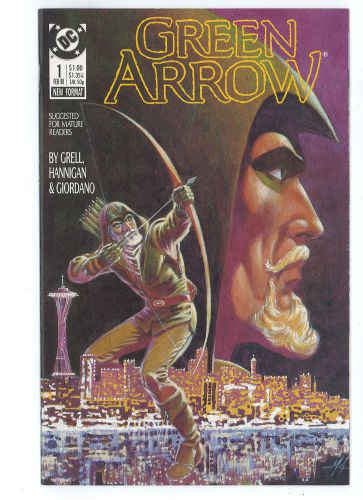 Green arrow #1 dc comics feb 1988 nm grell cover hannigan &amp; giordano scans