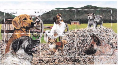 St.Vincent - Dogs, 1998 - Sc 2582 Sheetlet of 6 MNH