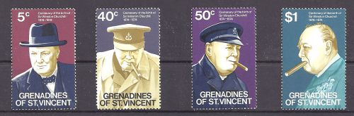 GRENADINES OF ST. VINCENT , CHURCHILL , SET OF 4 , PERF , MNH
