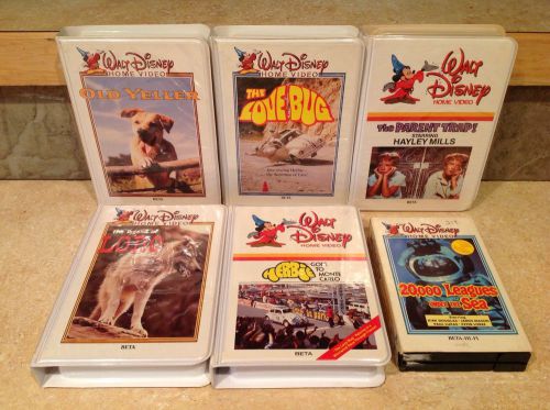 Lot of 6 Betamax BETA Movies Walt Disney Kids Old Heller, Herbie, Love Bug,