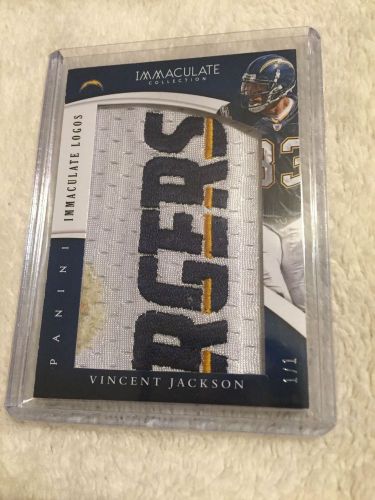 2015 IMMACULATE COLLECTION VINCENT JACKSON TEAM LOGOS 4 CLR PATCH 1/1!! CHARGERS