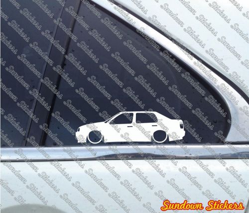 2X Lowered Low VW Jetta Mk3 / Vento (euro) VR6 outline STICKERS .VAG, DUB -S169