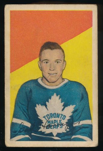 1952-53 parkhurst hockey #54 gordon hannigan -rookie (toronto maple leafs)