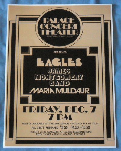 The eagles/maria muldaur concert poster - providence, ri - &#034;desperado&#034; tour