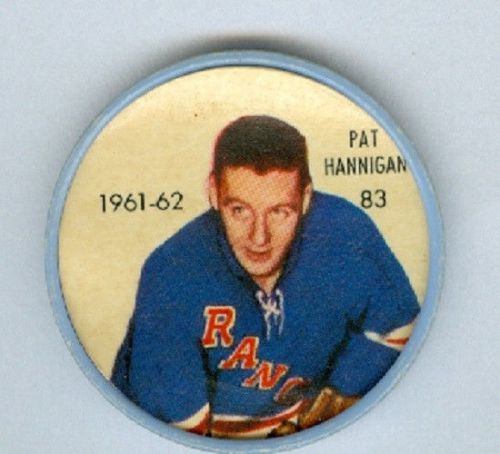 Pat hannigan 1961-62 salada / shirriff coin #83 hockey ex &#039;61 new york rangers