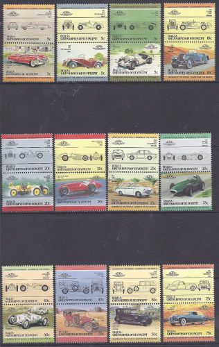 St. Vincent Grenadines Bequia #86-125 MNH Partial Set &#034;Automobile Cars&#034; SCV $16
