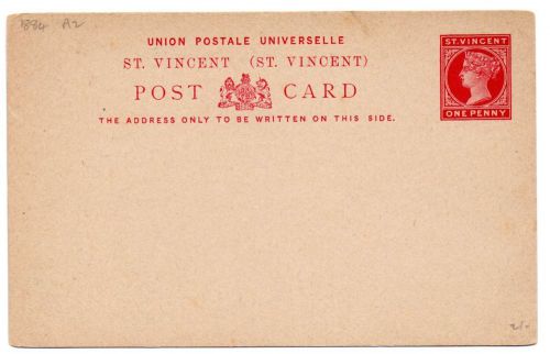 St Vincent QV 1d postal stationery card