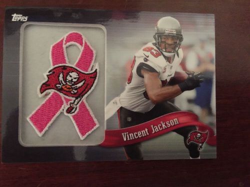 2013 Topps Vincent Jackson Patch Ribbon Card Breast Cancer Ribbon