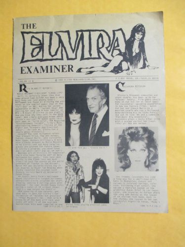 1983 ELVIRA EXAMINER NEWSLETTER VOLUME 2 B MISTRESS OF THE DARK VINCENT PRICE