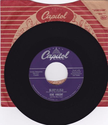 Gene Vincent &#034;Be-Bop-A-Lula&#034; /&#034;Woman Love&#034; Capitol 45 #F3450 1956