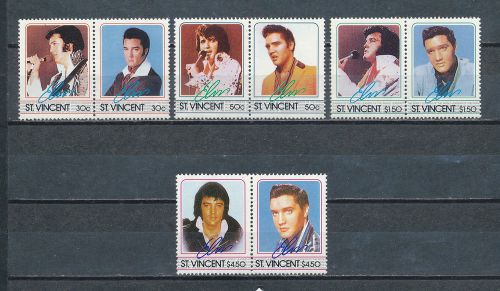 St. vincent #878a-81b mnh, elvis presley 1985