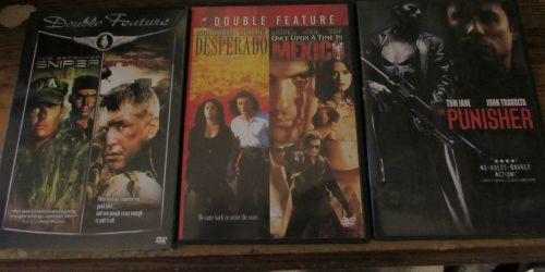 The punisher + sniper 1 &amp; 2 (new) + desperado + once mexico - 5 dvd lot