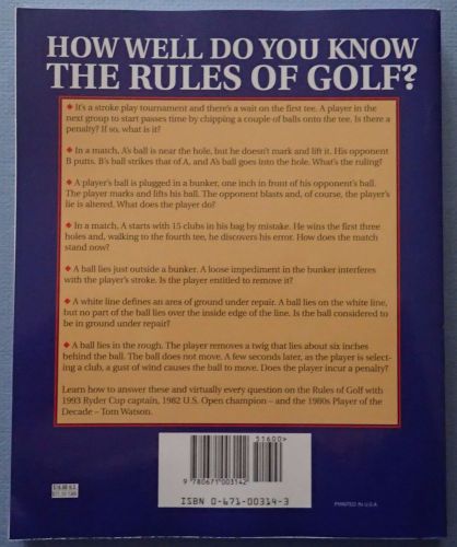 The Rules of Golf by Tom Watson with Frank Hannigan 1996 Scoring