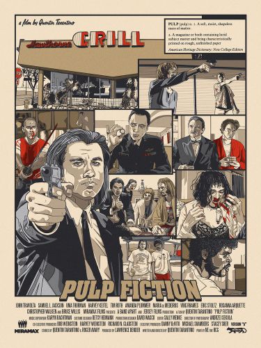N.E. (New Flesh)  Pulp Fiction Version A Vincent Poster Print