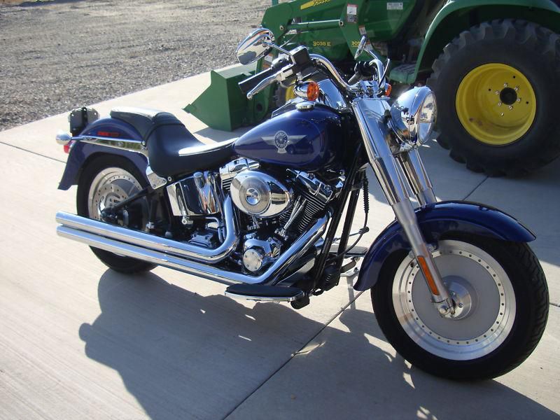 2006 Harley Davidson Fatboy FLSTFI, Blue, Lots of Chrome, Like New - No Reserve