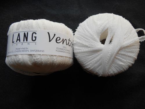 1 Skein Lang Vento nylon ribbon yarn color #01