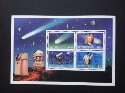 St vincent 1986 galleys comet miniature sheet  mnh !!