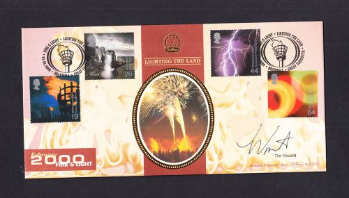 2000 fire and light millenium benham blcs fdc signed by tim vincent