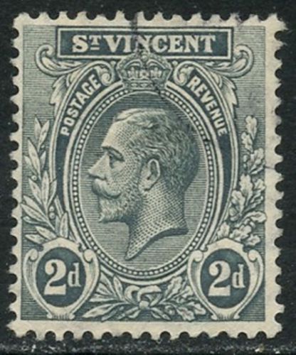 ST. VINCENT Sc#106 SG#110 1913 2d Slate Scarce Used
