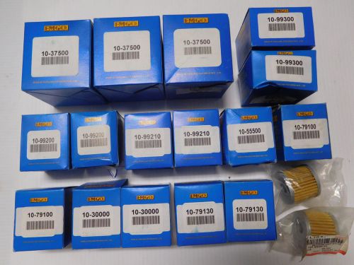 Mixed Lot of 17 Emgo &amp; 2 Qlink Oil Filters Element - 10 Different Model Numbers!