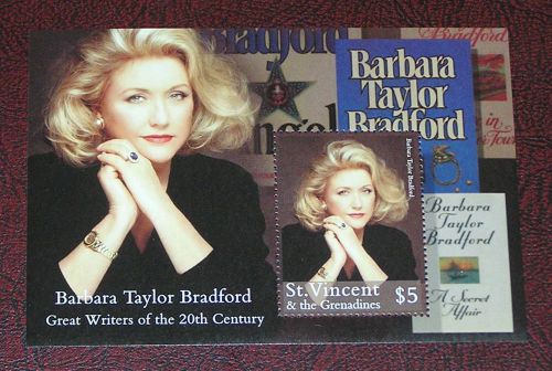 St, Vincent 2805 Souvenir Sheet Barbara Taylor Bradford MNH