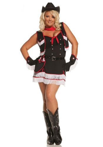 PLUS SIZE DIRTY DESPERADO COWGIRL COSTUME Size 3X/4X (with defect)