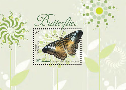 Butterflies s/s $6, mustique grenadines of saint vincent