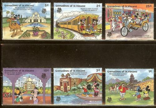 Mint Disney Grenadines of St. vincent cartoons stamps (MNH)