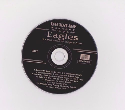 karaoke cdg BACKSTAGE EAGLES #9017 17 Songs-Best of my Love-Desperado-Hotel Cali