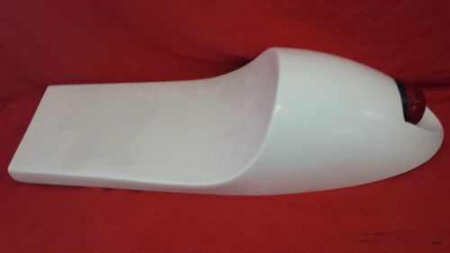 Vincent style cafe racer seat with built in stop tail light in white *new*